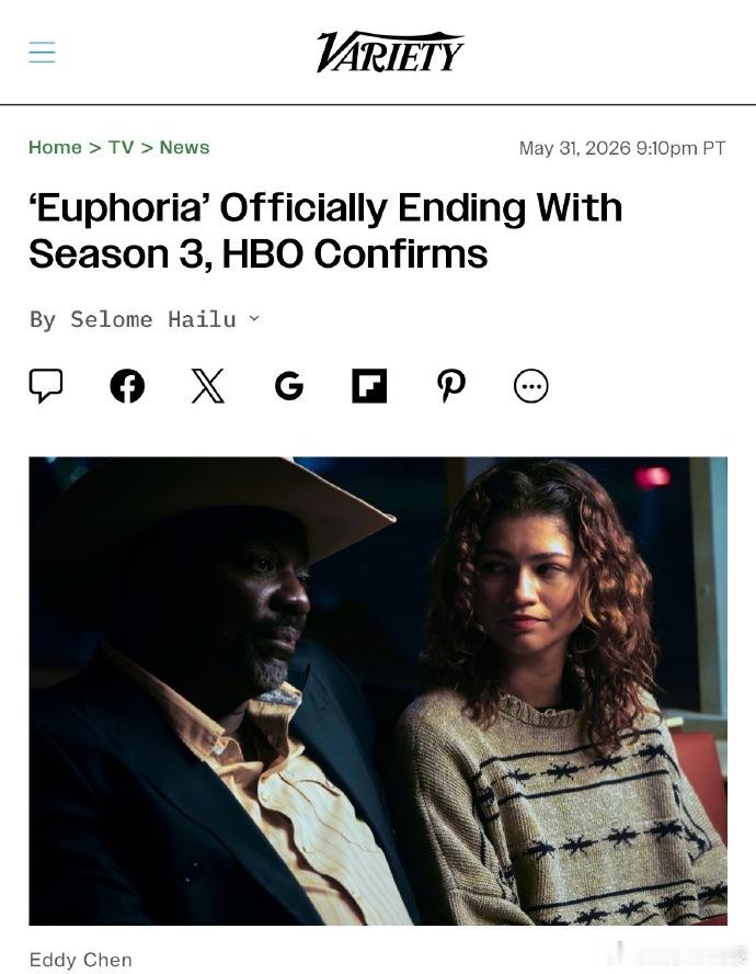 HBO确认亢奋已完结 据外媒，HBO确认《亢奋Euphoria》已正式完结，第三