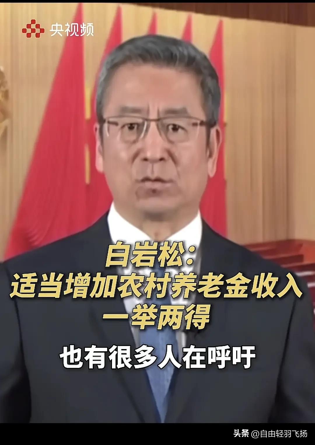 白岩松说：适当增加农村养老金一举两得！一方面能让农村老人每个月能有更多的支出，一