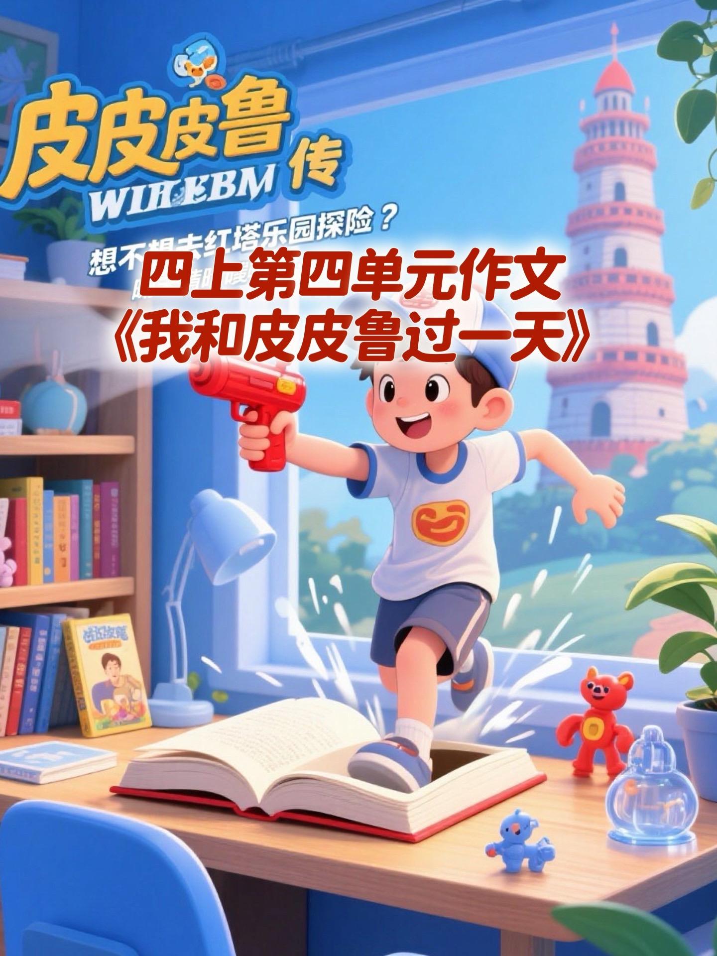 《我和皮皮鲁过一天》 优秀范文。家长必读，小学四年级上册第四单元习作《...