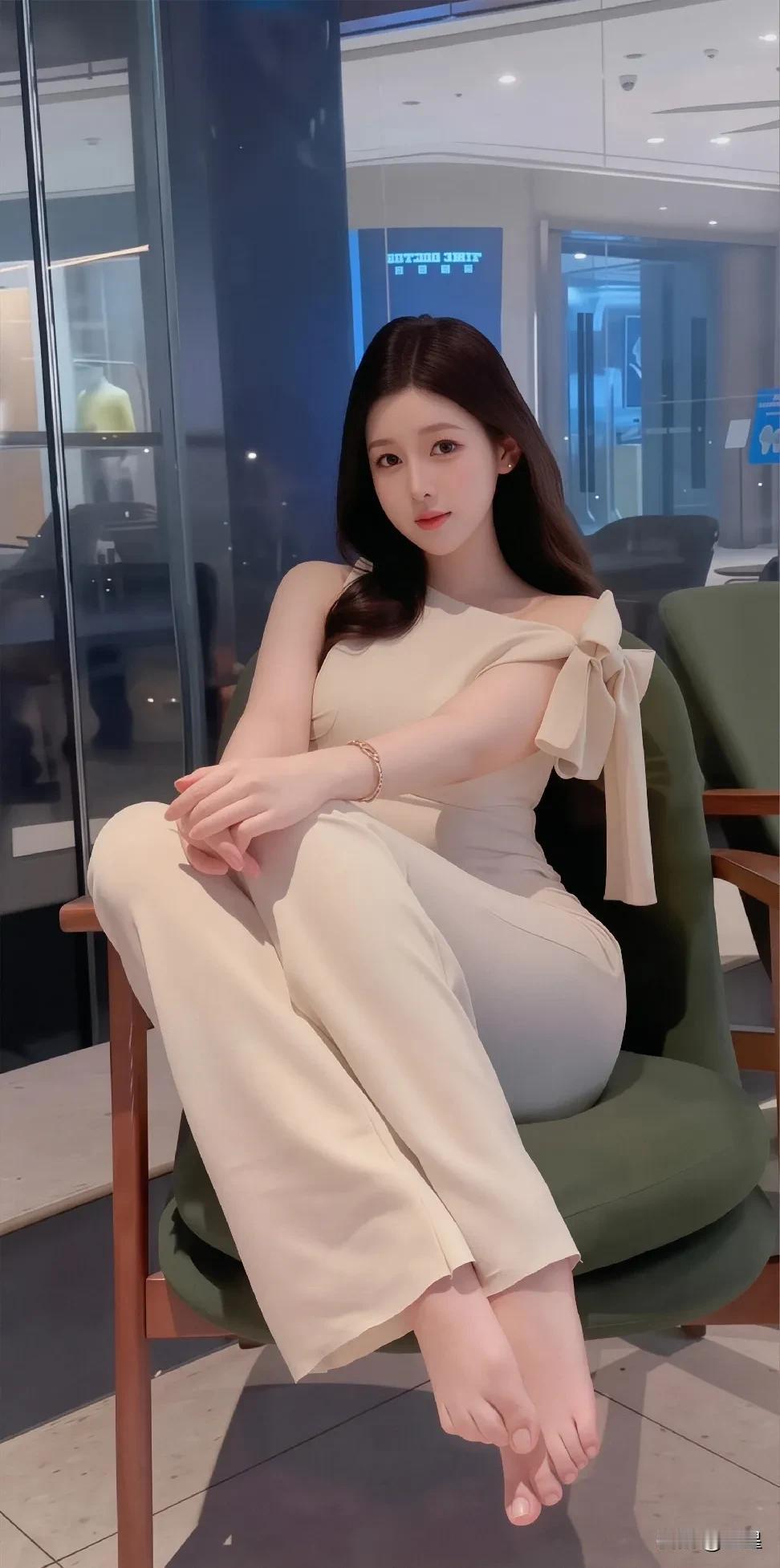 “优雅坐椅间，浅笑如春风”，这画面太美啦！就像秋冬室外街拍里，有人随性窝在复古长