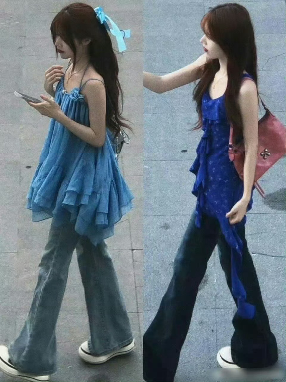 这种裙子加裤子的穿法 矮个子要怎么穿才好看啊 ​​​