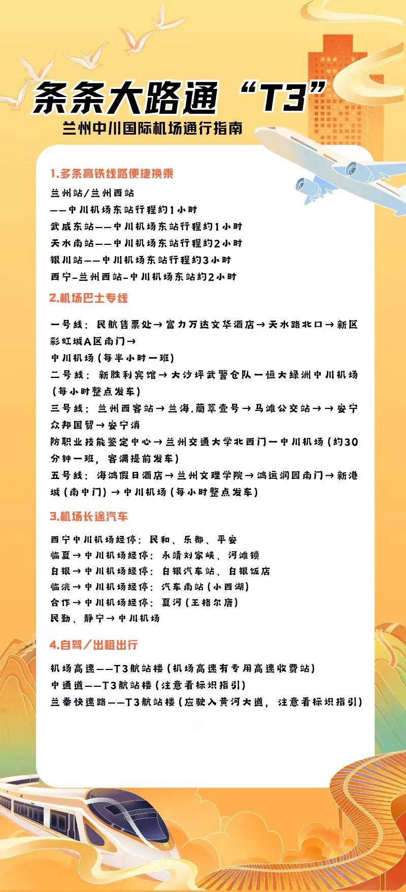 兰州中川国际机场T3航站楼将于3月20正式启用， 怎样乘车到达？这份指南请备好！