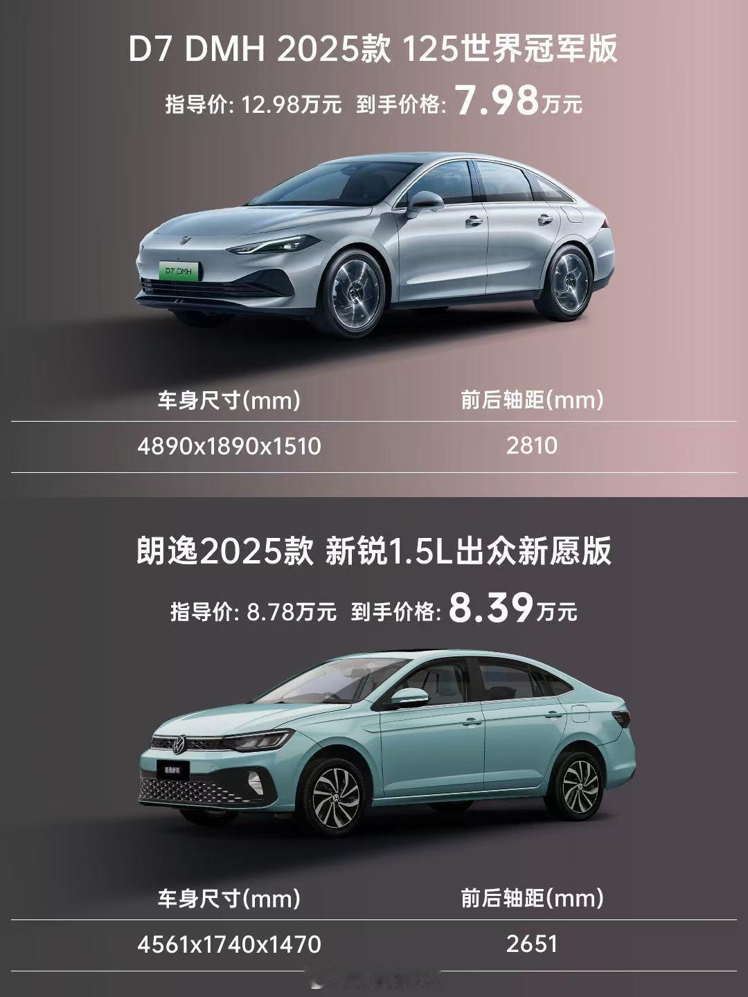 又是一张网上流传的“野生对比图”，主角是上汽的两兄弟：荣威D7 DMH 和大众朗