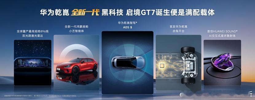 启境GT7，「满配」搭载华为乾崑的技术。这是启境CEO刘嘉铭在华为乾崑技术大会上