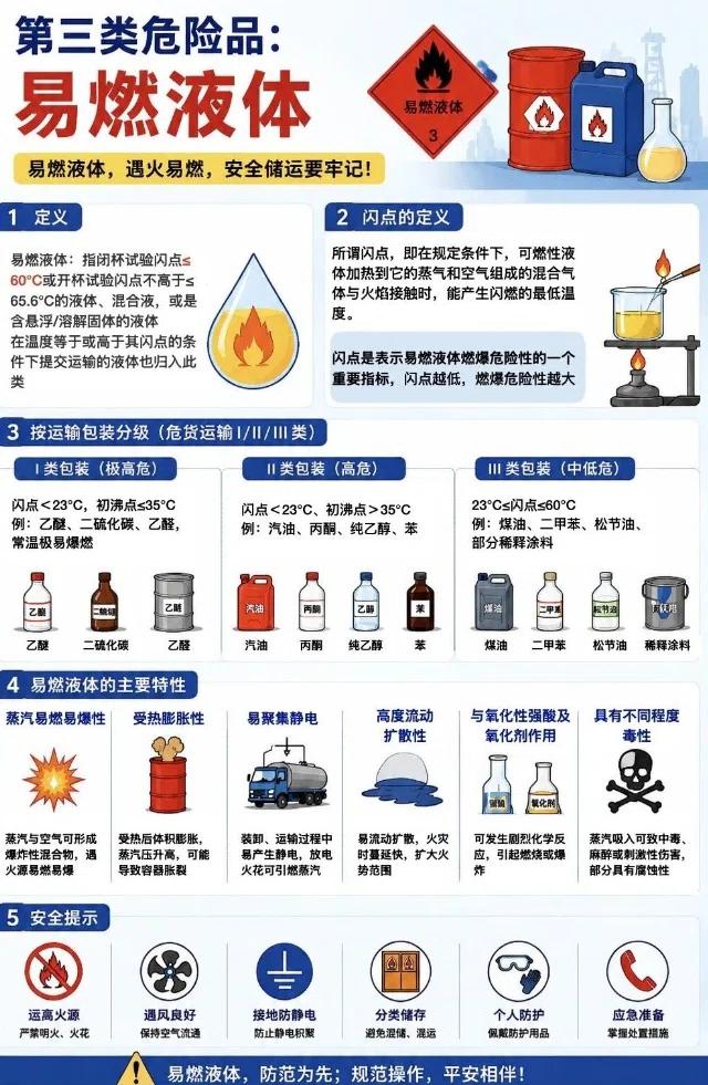 【安全必修课】 乙醚、汽油、煤油区别在哪？一张图看懂“易燃液体”的爆燃密码。
?
