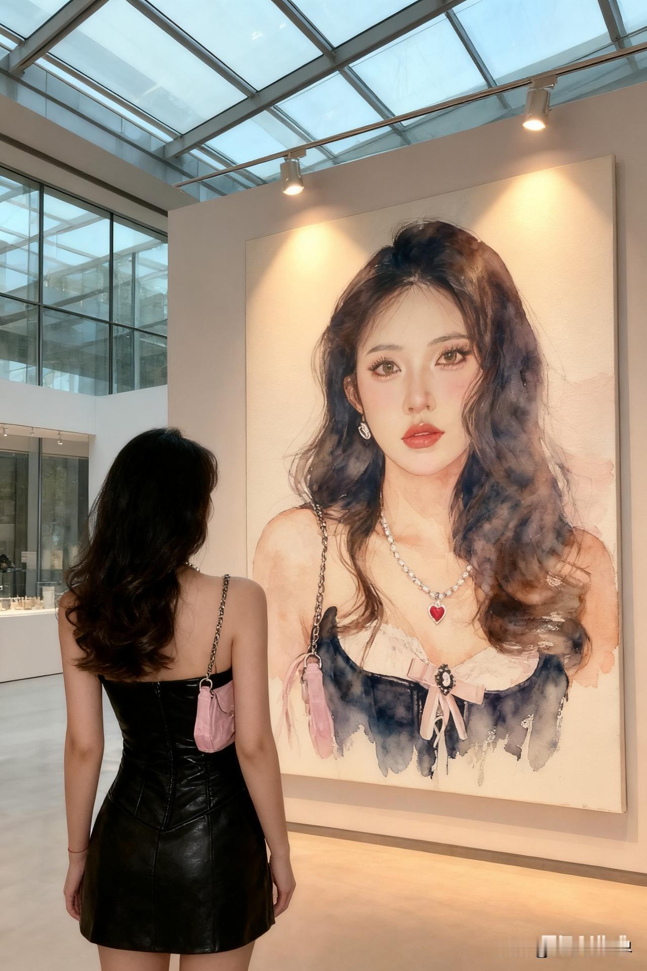 沉醉在艺术与美的交汇中，感受画中的她与现实中的她藏在画中的温柔 超美艺术女生 对