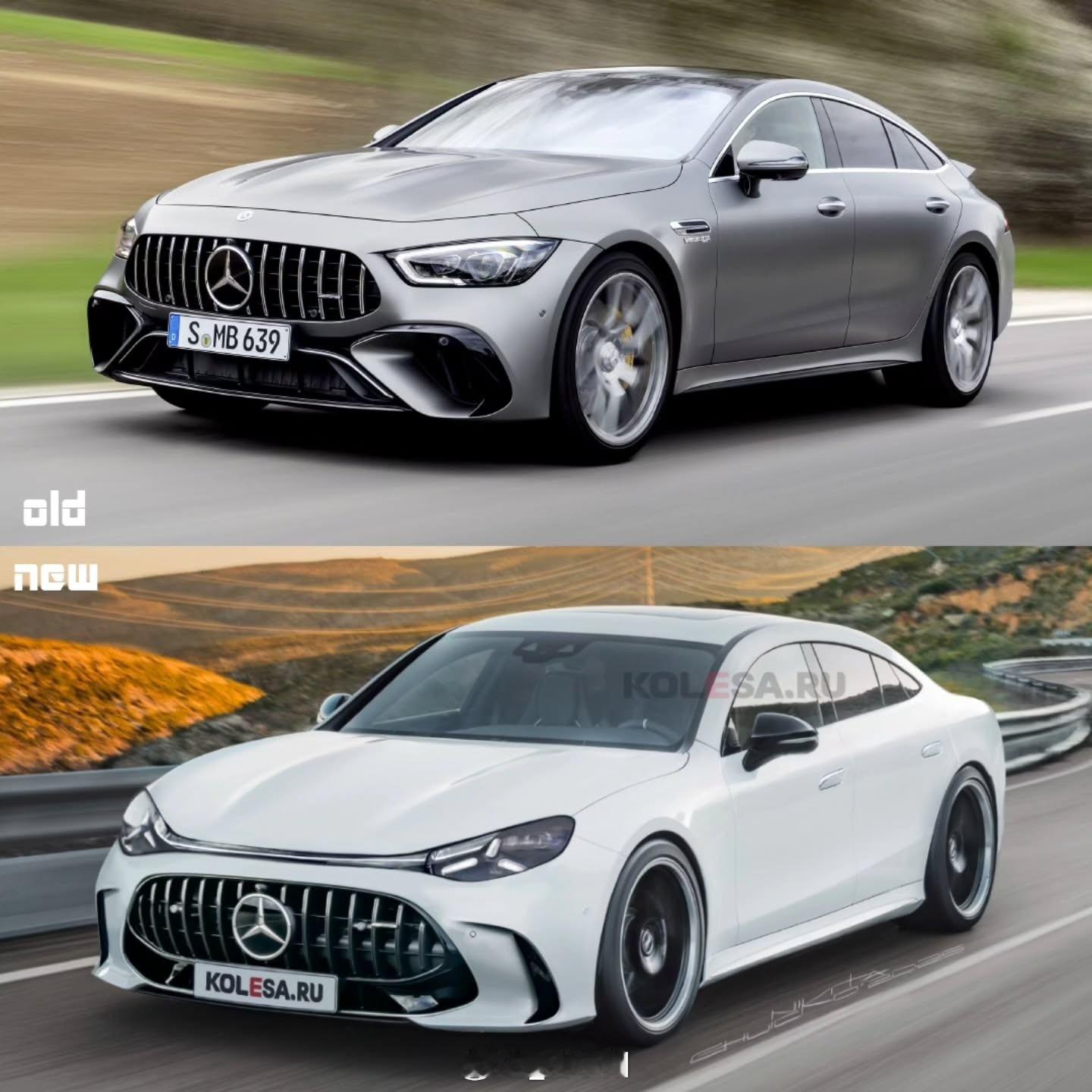 新老奔驰AMG GT对比  全新一代奔驰AMG GT渲染图，新老对比，大家更喜欢
