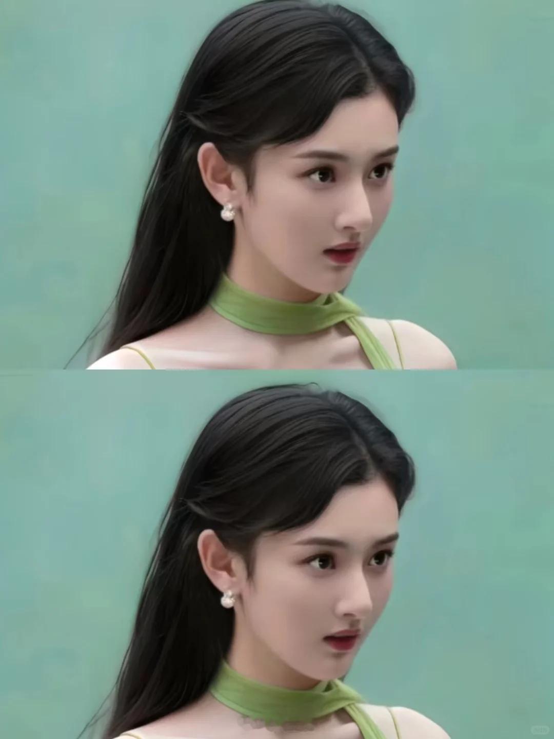 我去！谁来懂一下祖儿这个发量啊啊啊啊祖儿真的好灵动好美啊，一袭绿裙灵动俏皮，这个