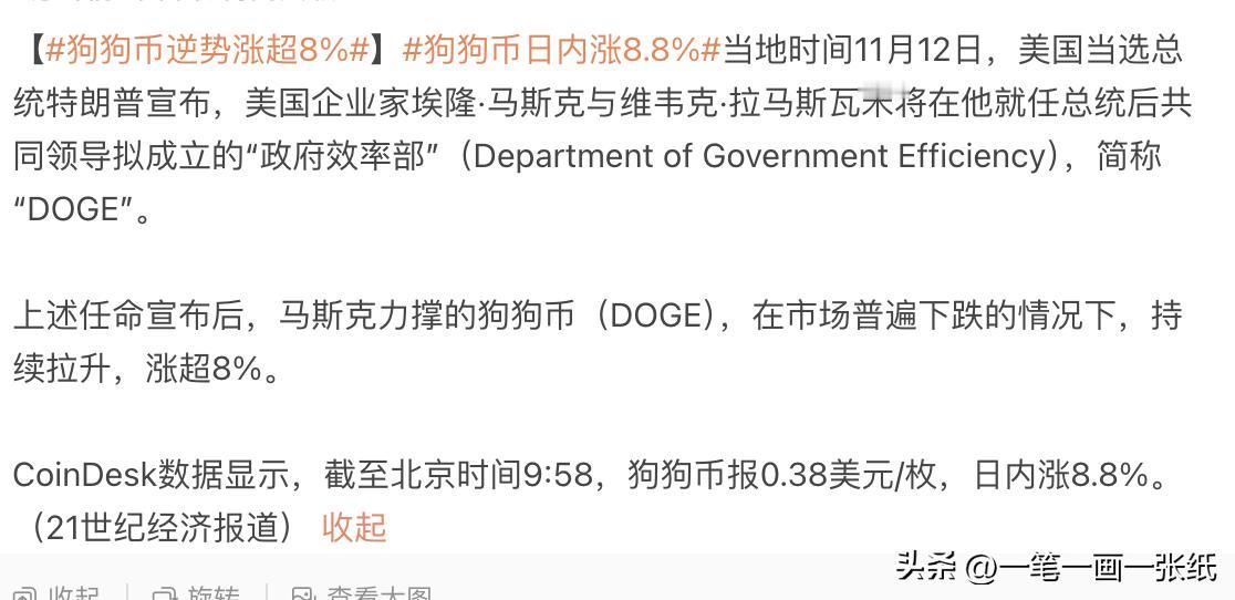 马斯克为什么豪赌特朗普呢？

11月12日，美国当选总统特朗普宣布，美国企业家埃
