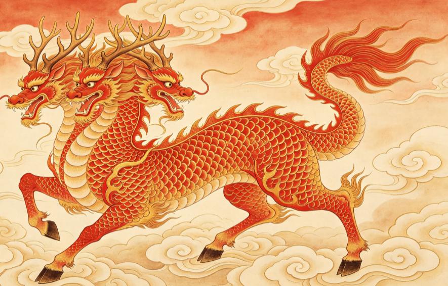 品读《山海经》607——《大荒南经》双双

原文：
有三青兽相并，名曰双双。
