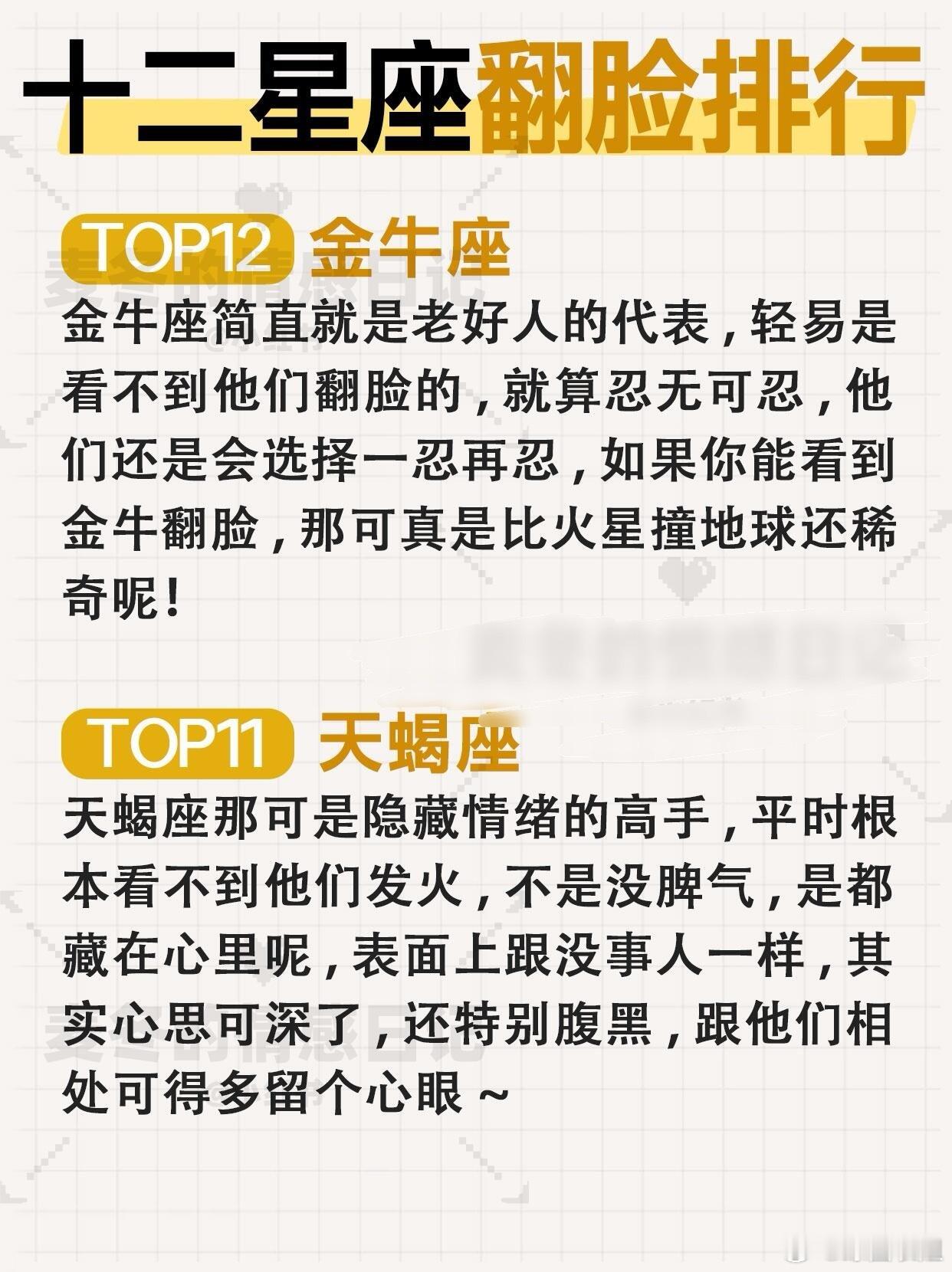 星座、十二星座12星座翻脸速度排行榜！看看你在第几名🤔盘点12星座情绪里的小密