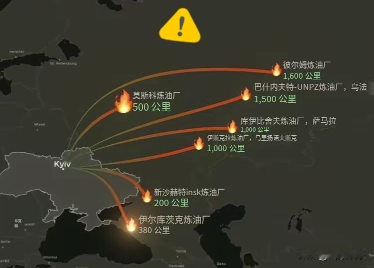 乌克兰这是全面报复，不计代价了，对俄罗斯六座炼油厂进行了轰炸，要知道，俄罗斯现在