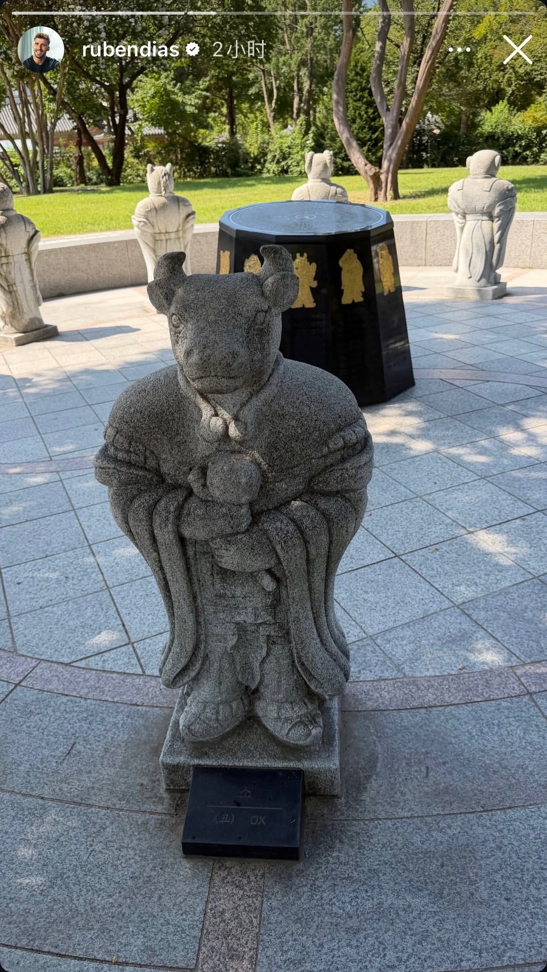 鲁本迪亚斯发的这个是圆明园十二兽首的石雕像吗