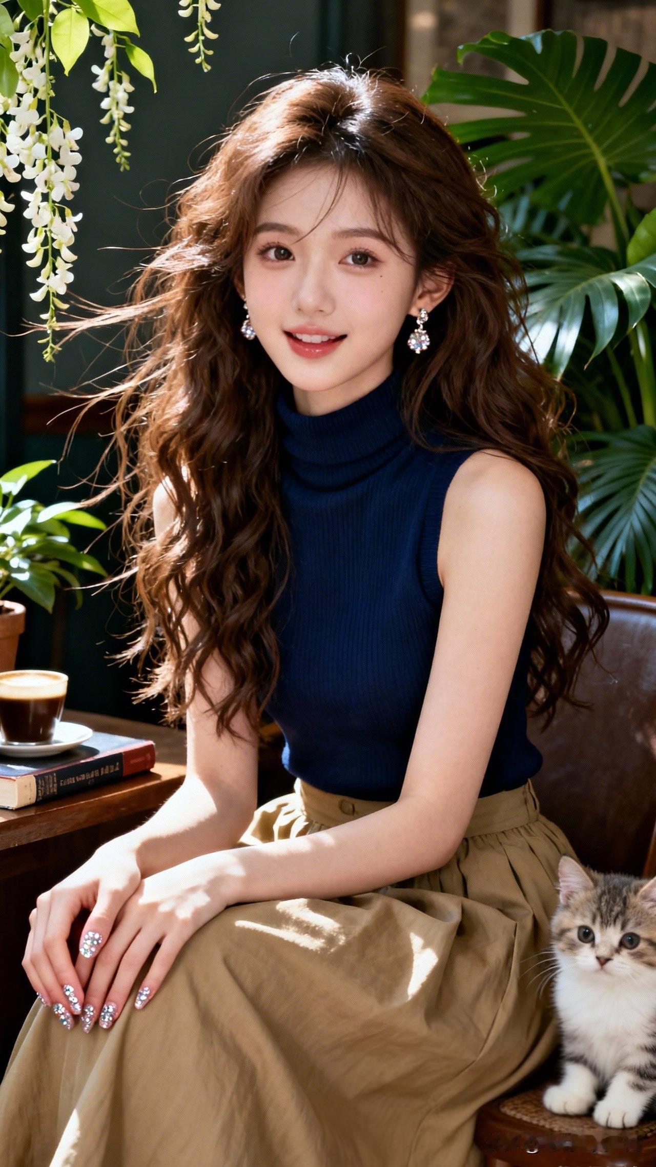 优雅猫咖时光，与萌宠共度美好下午。你有哪些好看的自拍照