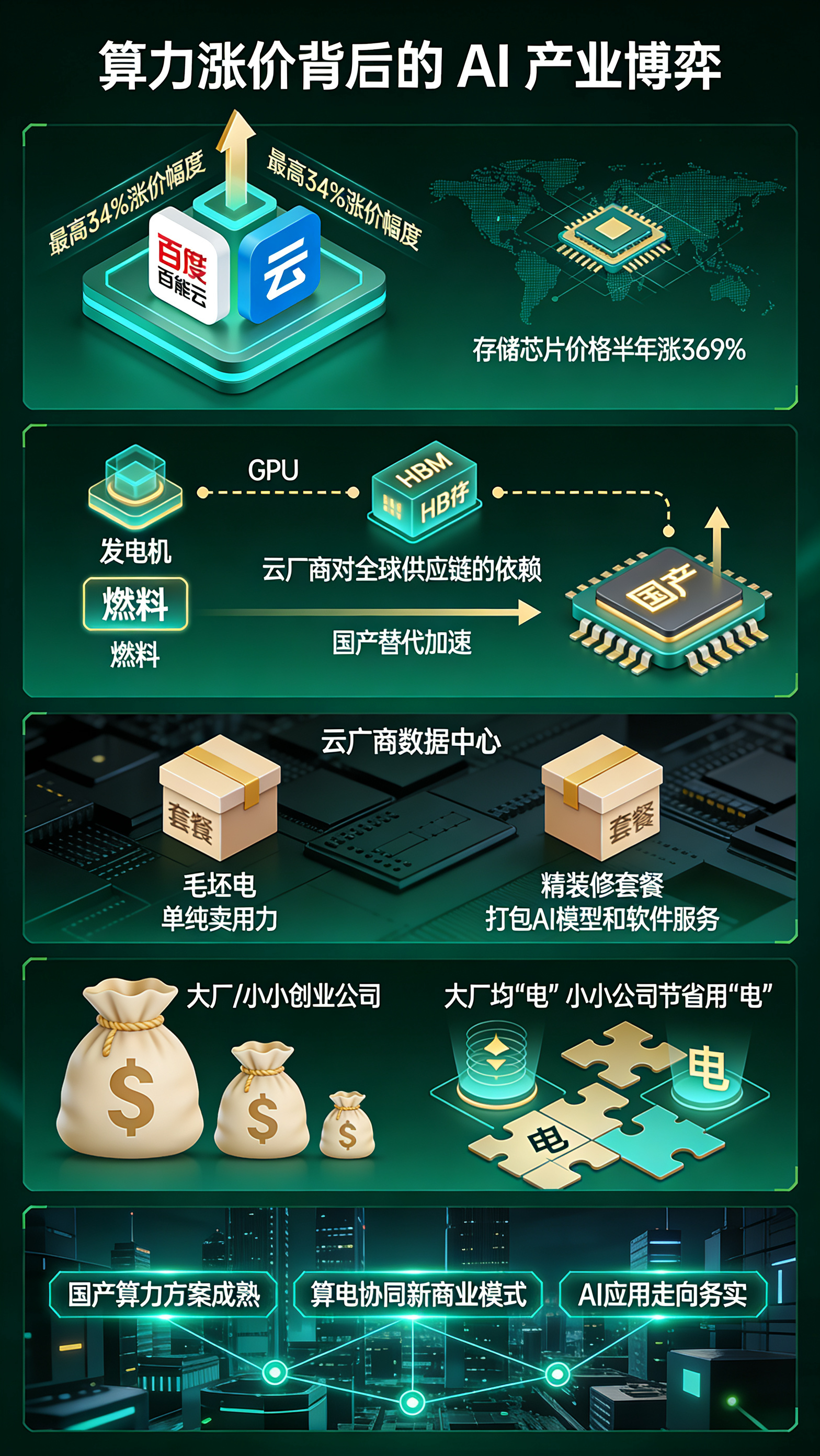 AI吃电，云厂商薅羊毛？算力涨价背后的产业博弈下午，今天聊点扎心的——你的AI应