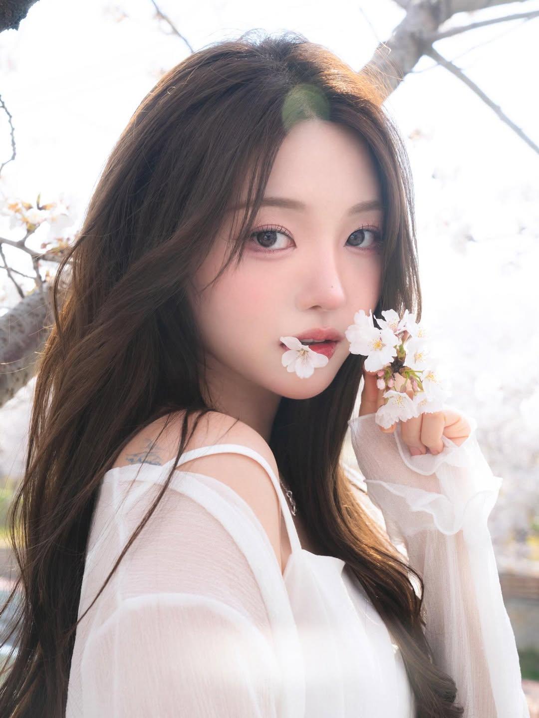 樱花树下，笑靥如花，春日里的美好时光。