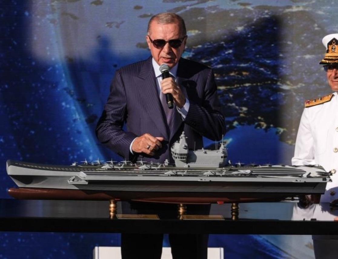 土耳其总统埃尔多安：
我们已经开始建造我们的300米航空母舰，它将成为TCG A