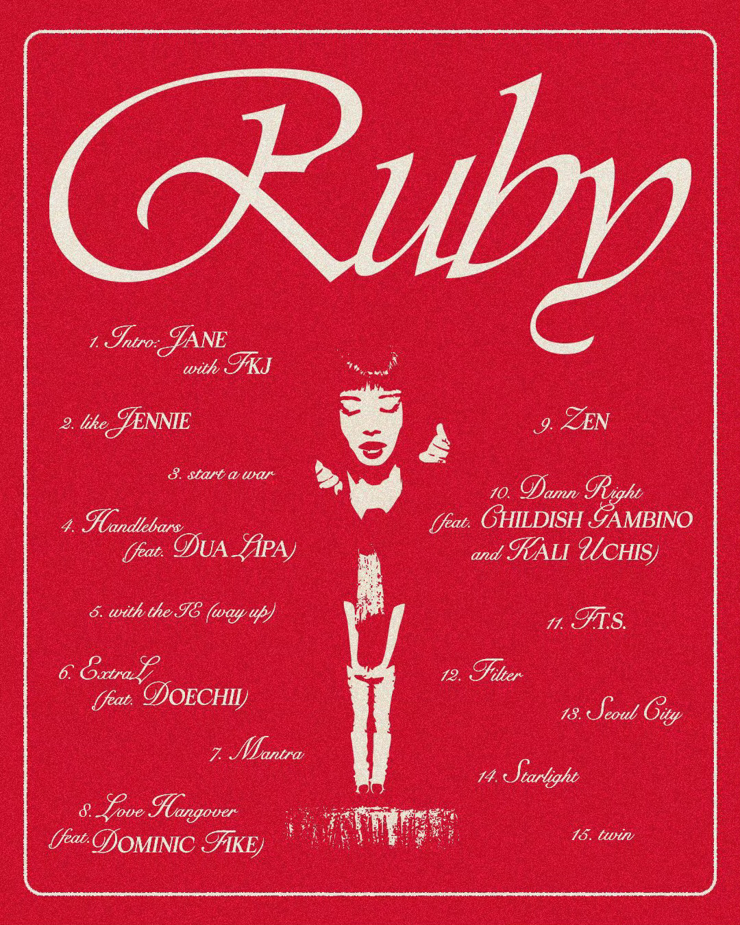 JENNIE ×「Ruby」❤️🖤Tracklist💿1. Intro: J