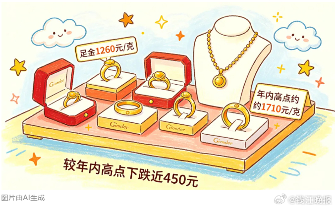 #分析师称黄金中长期牛市根基未松动#【金饰克价下跌450元引关注，分析师：年内金