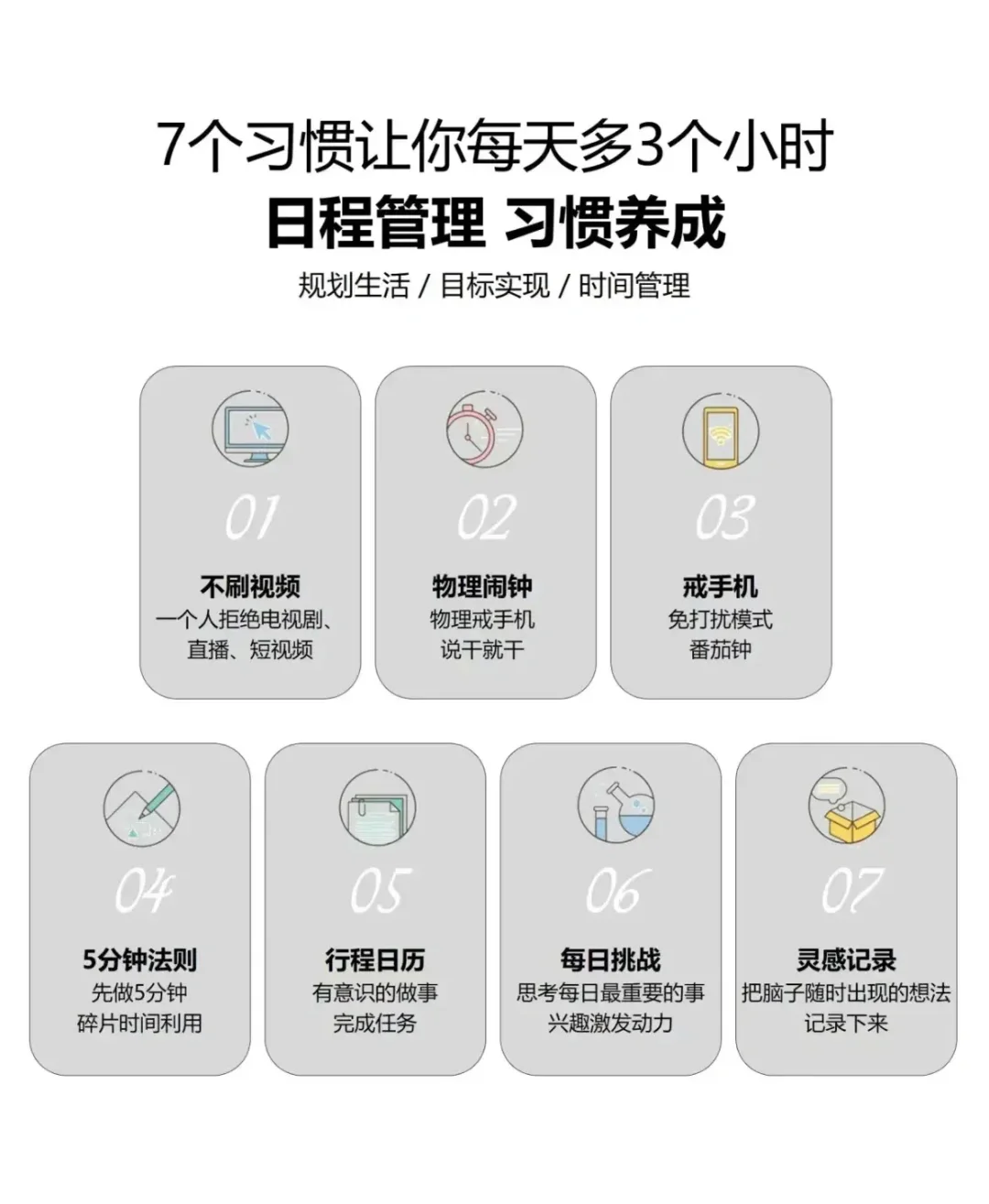 改掉7个习惯，让你每天多出3小时！