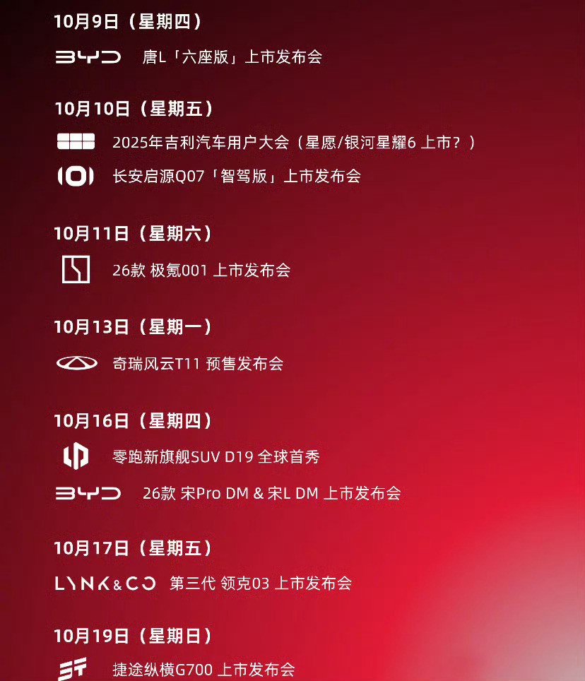 刚刚看到了一张图，大概是十月份推的一些车，我感觉会倾向看看………N8L   iC