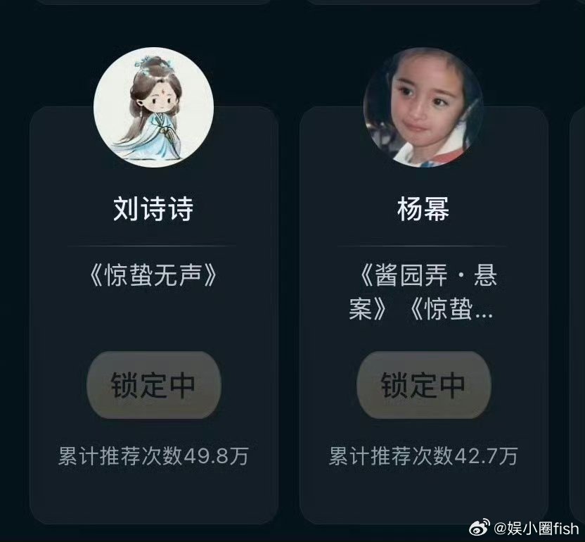 恭喜两位，实至名归，诗幂99希望后面再次合作 刘诗诗杨幂再次同奖提名