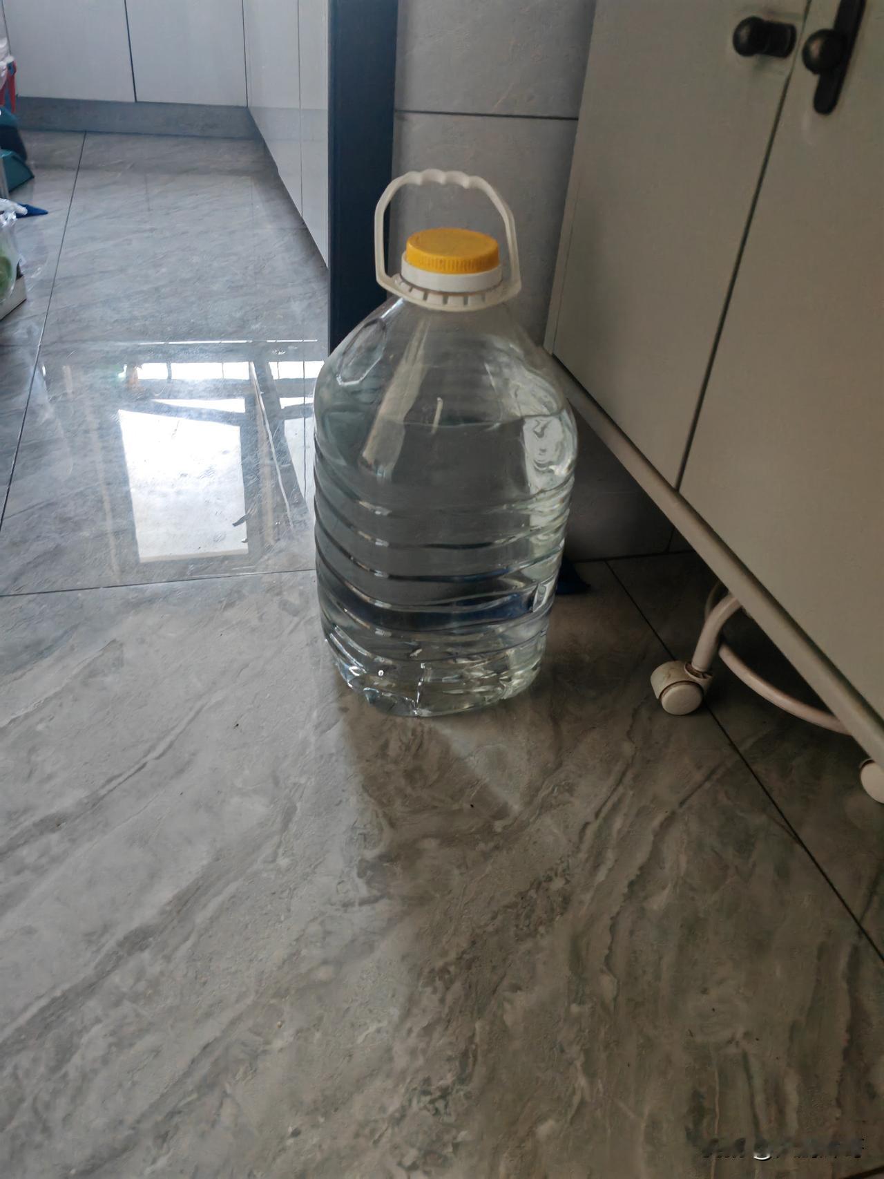 刚才小区停水，确认之后下去打纯净水，接了两大桶40升，花了八块。我兴高采烈的上楼