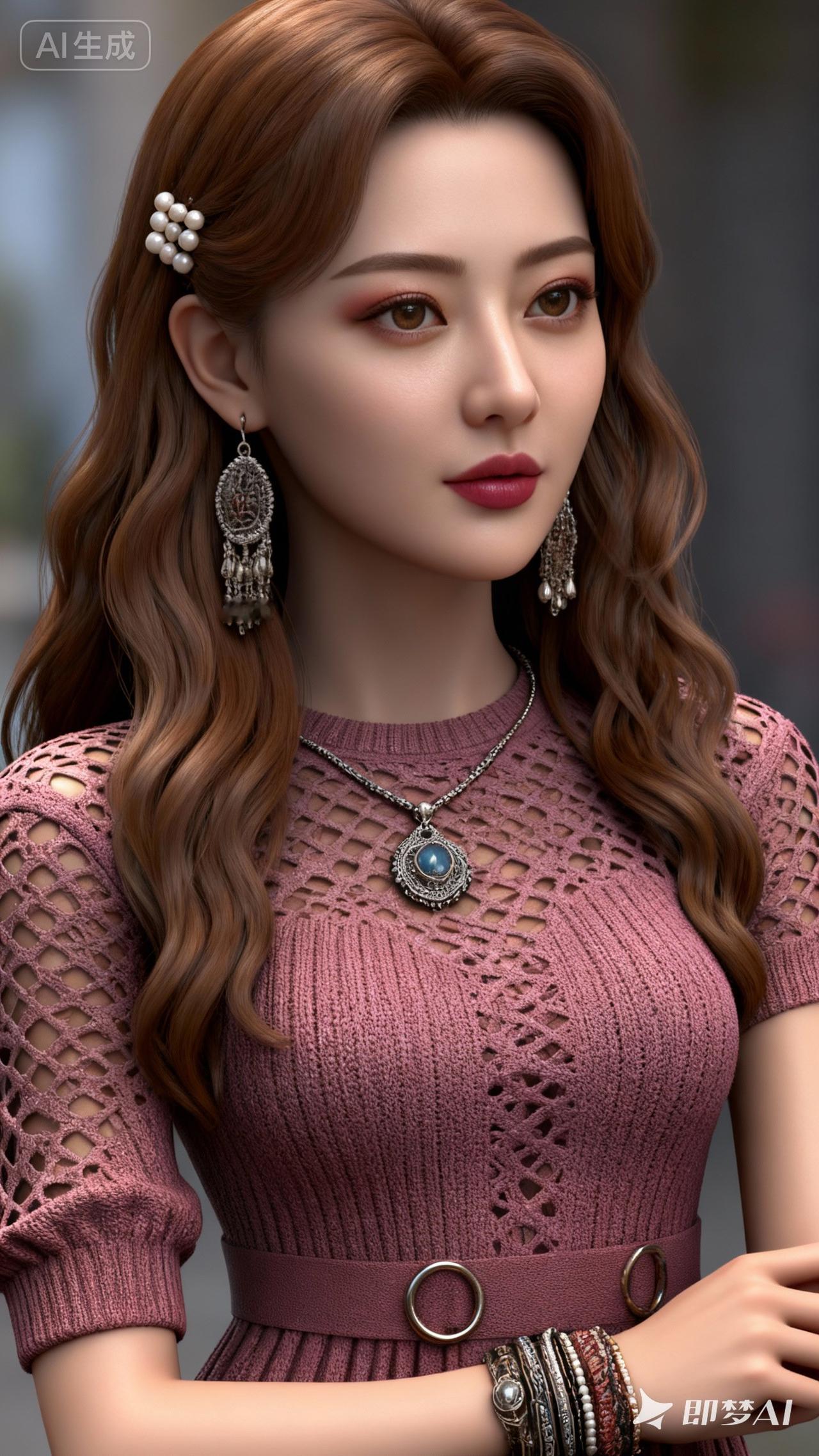 优雅气质少女，精致妆容与时尚穿搭完美结合，尽显迷人魅力！