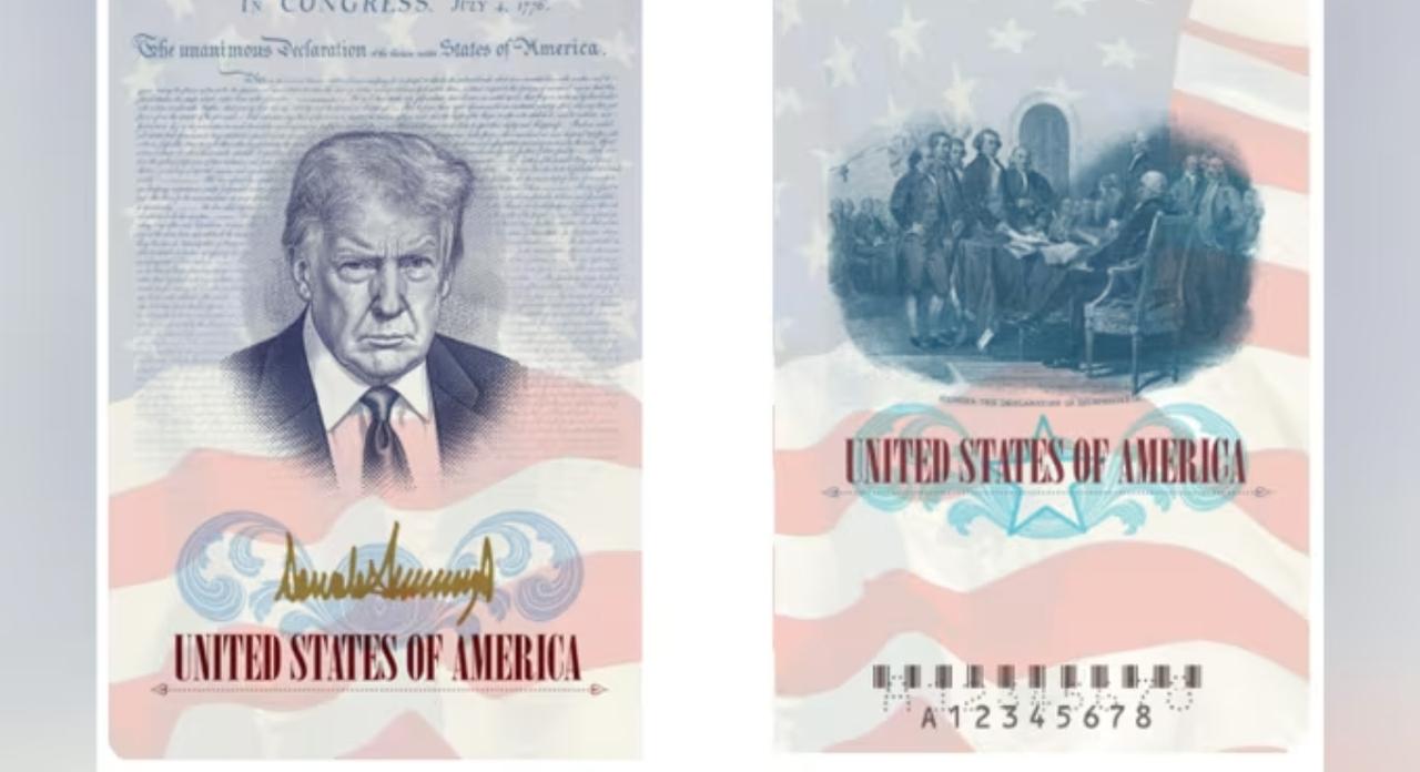 国务院发言人汤米·皮戈特表示，美国将很快开始发放印有总统唐纳德·特朗普肖像的护照