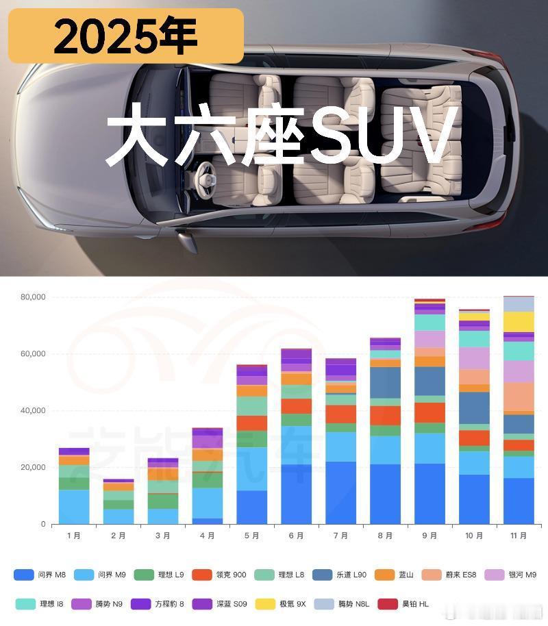2025 年大六座 SUV 市场彻底火了！上半年还是插电 / 增程车型的天下，问