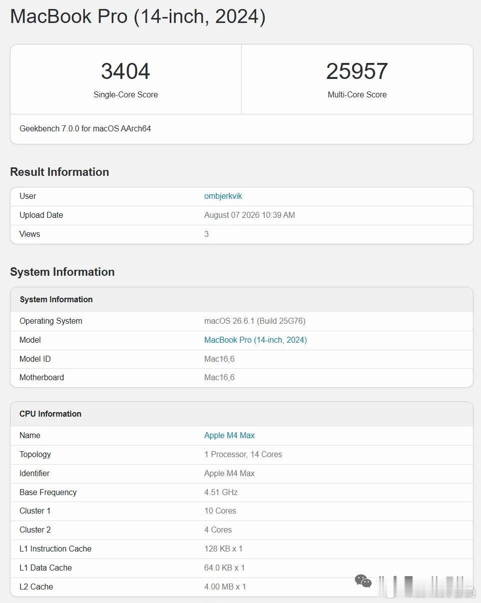 Geekbench 7里出现了老黄的RTX Spark最新跑分成绩，分别是18核