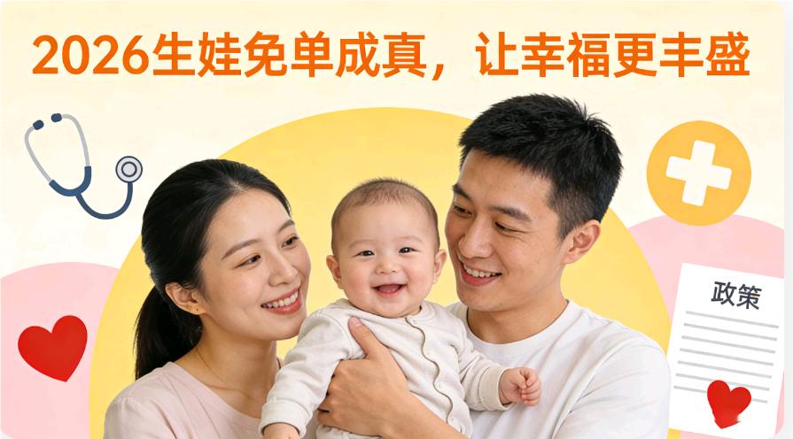 2026生娃免单成真！这份生育福利请查收
 
2026年，“生娃免单”政策正式落