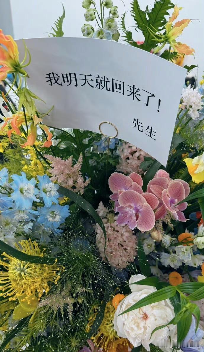 杨丞琳演唱会，李荣浩送花篮，落款写的是"先生"。网友都说，别人送花是捧场，他送花