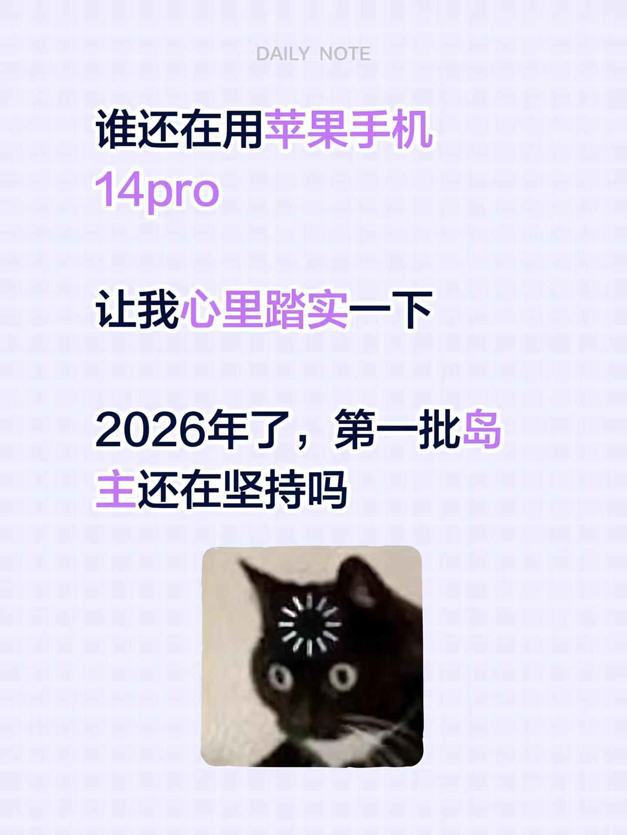 谁还在用苹果手机14pro让我心里踏实一下2026年了，第一批岛民还在吗ipho