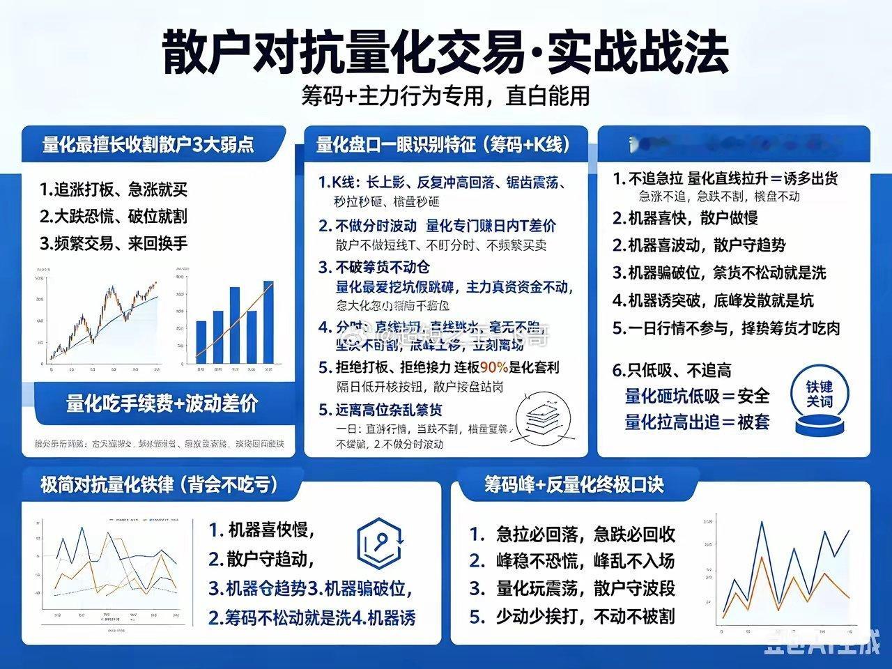 散户对抗量化交易·实战战法（筹码+主力行为专用，直白能用）现在A股80%暴涨暴跌