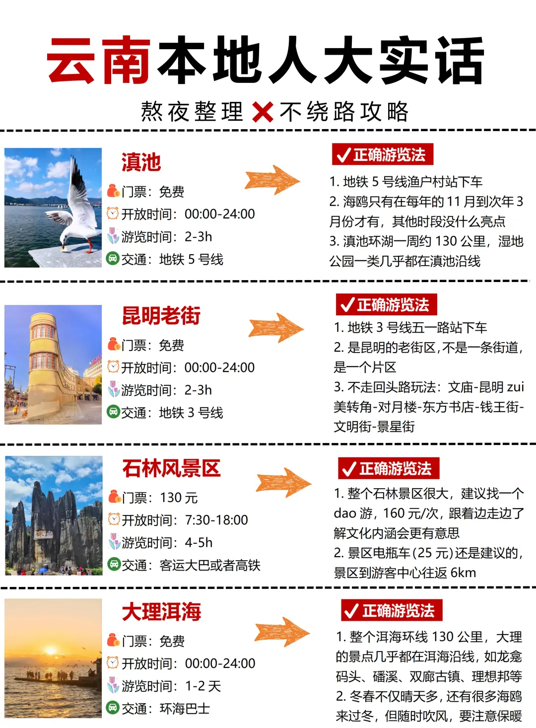 云南本地人大实话‼️不绕路旅游攻略