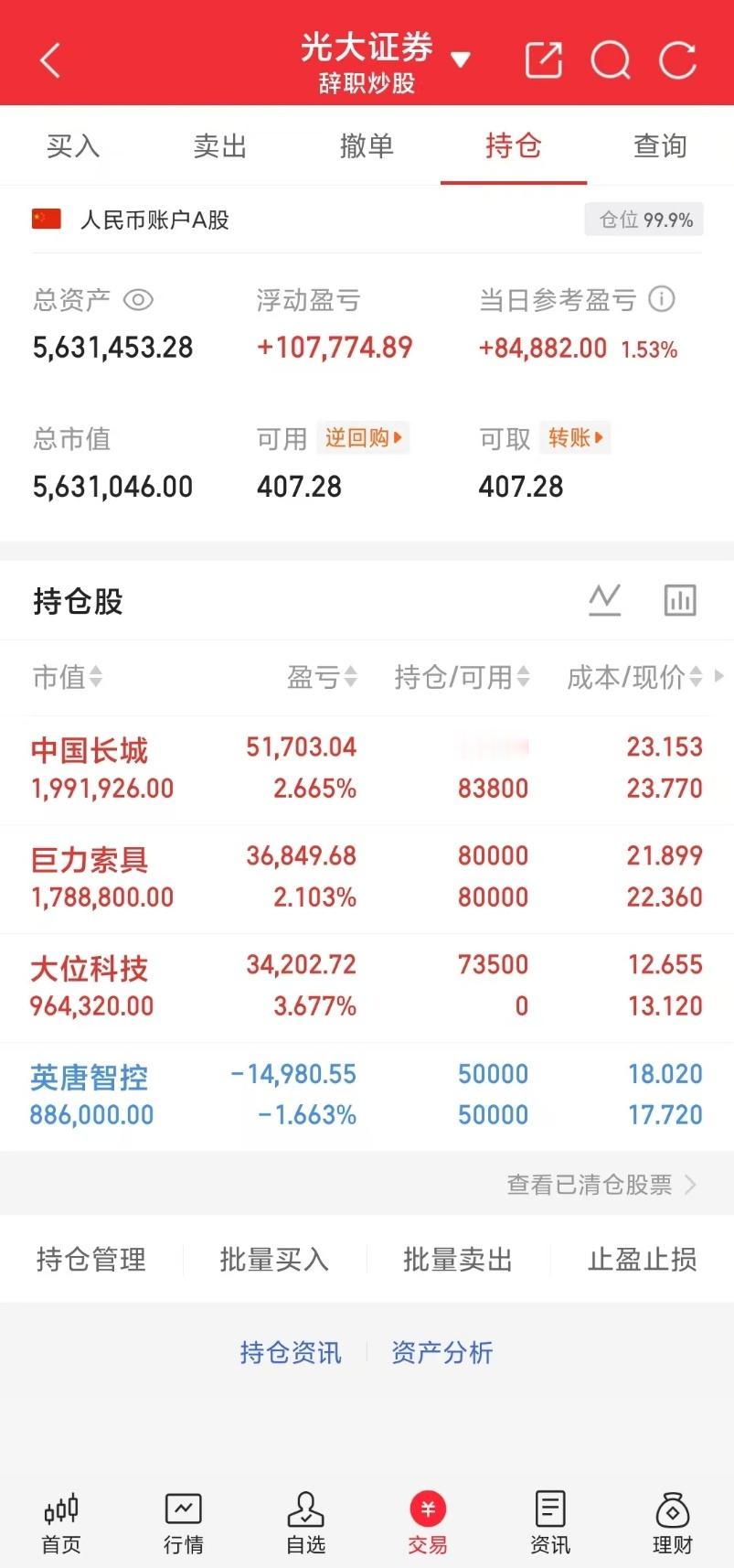 兄弟姐妹们！准备清仓180w，下午准备抓涨停板。要一起的兄弟姐妹们，下面这个实盘