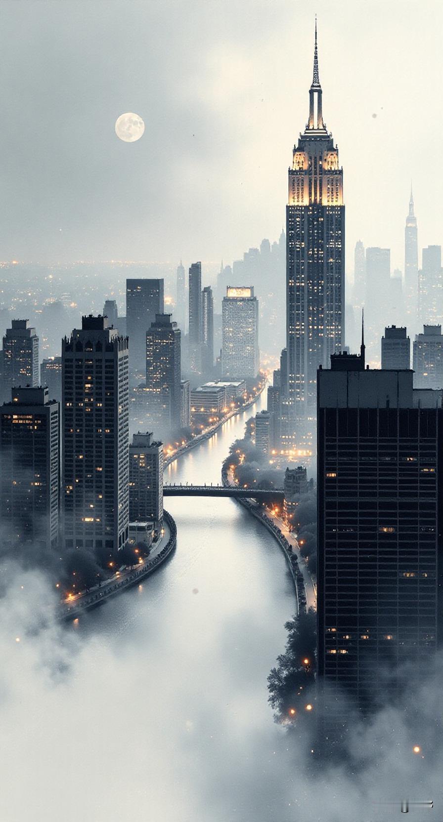 冬日生活打卡季冬季的城市夜景。