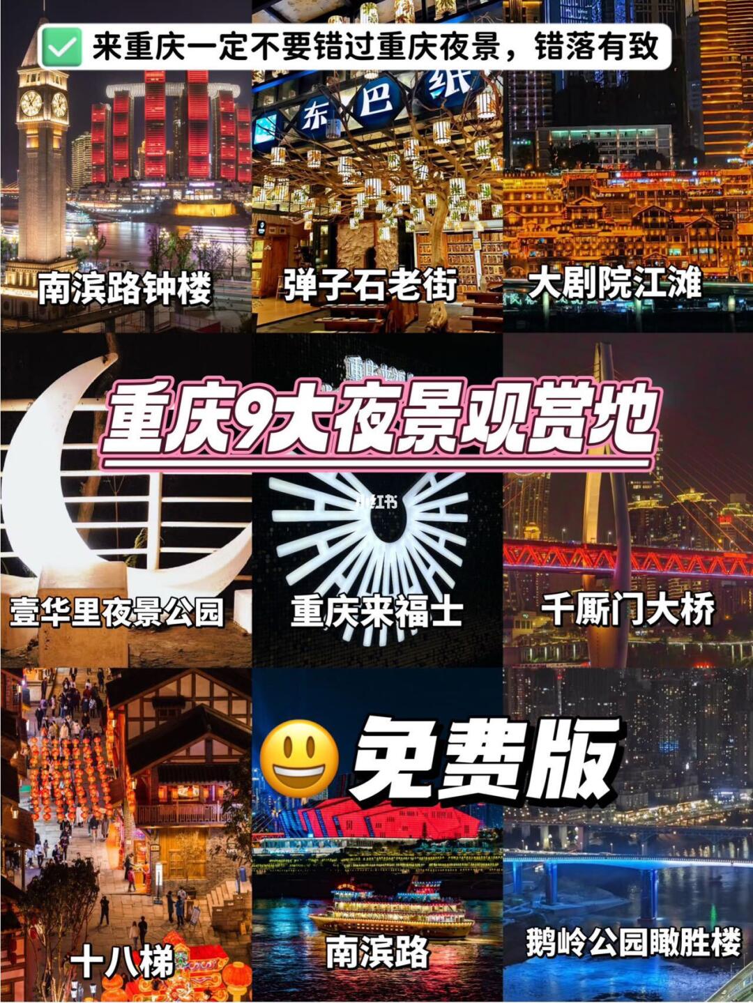 重庆9大夜景观赏地📷全免费