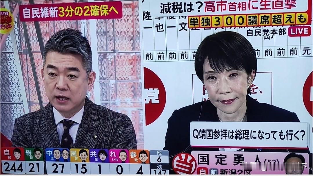 极右翼电视节目中追问高市：“你什么时候去参拜靖国神社？”

2月8号晚间，日本众