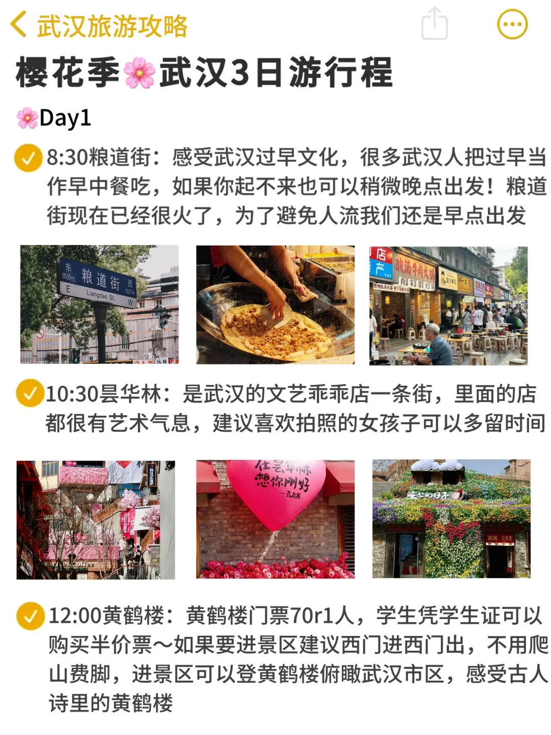 武汉已回📝J人总结的三日游攻略好全面😍