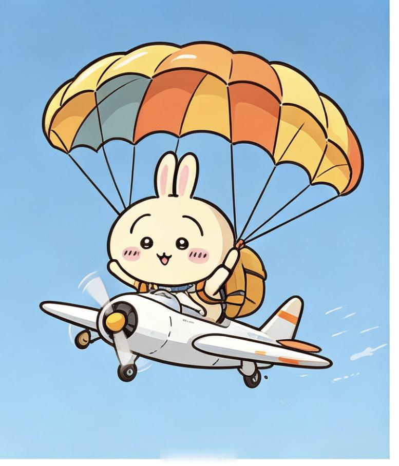 动漫吉伊卡哇灵感共创夏日企画飞天兔子乌萨奇超开心！这在天上飞的感觉太棒了！图片由