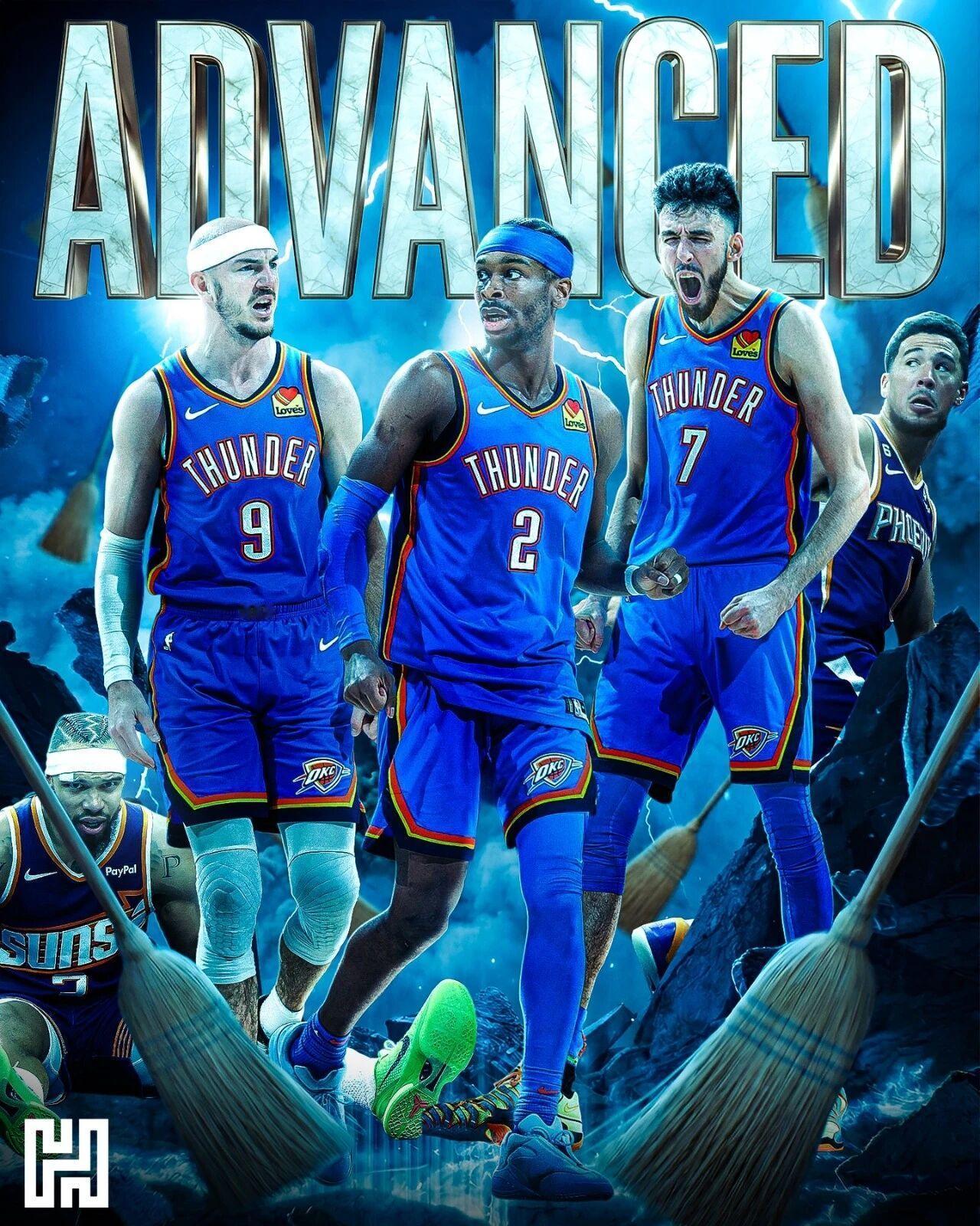 篮球卫冕冠军雷霆又一个4:0横扫太阳！三年季后赛首轮12胜0负这是建立王朝的节奏