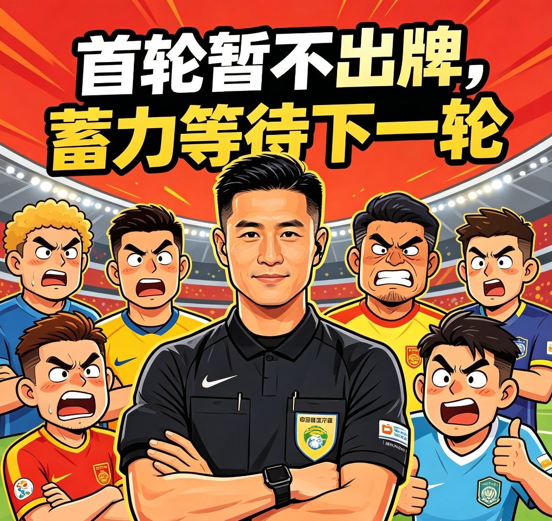 世界杯首轮裁判名单出炉，咱们的“卡牌大师”马宁首轮暂时休息啦！同为入选裁判的傅明