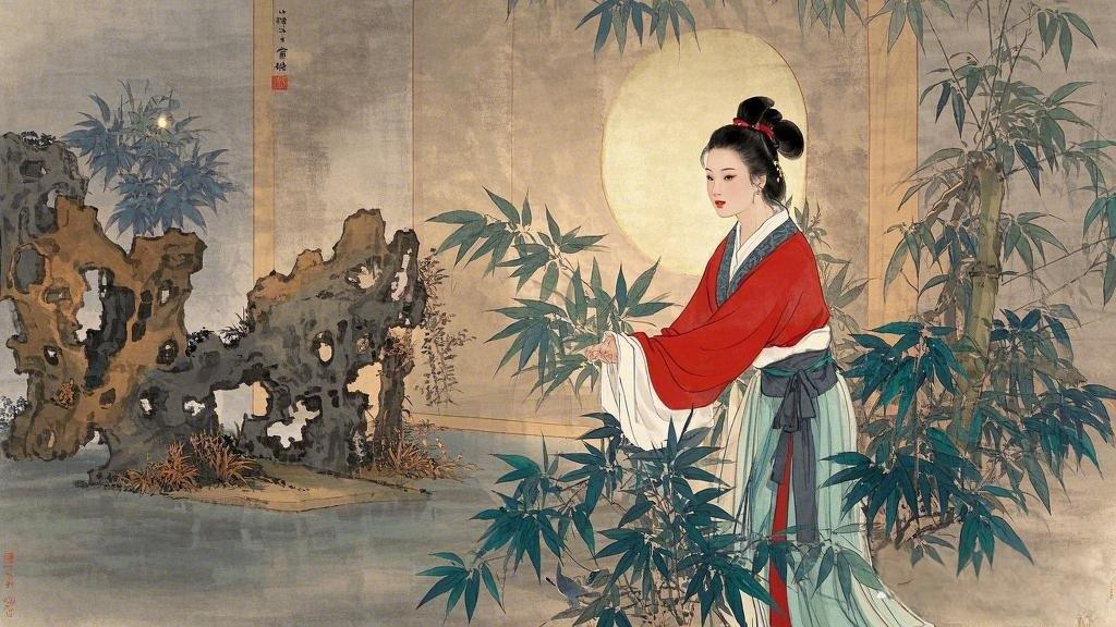 ［西厢记·相会］
［元山子彩绘作品］