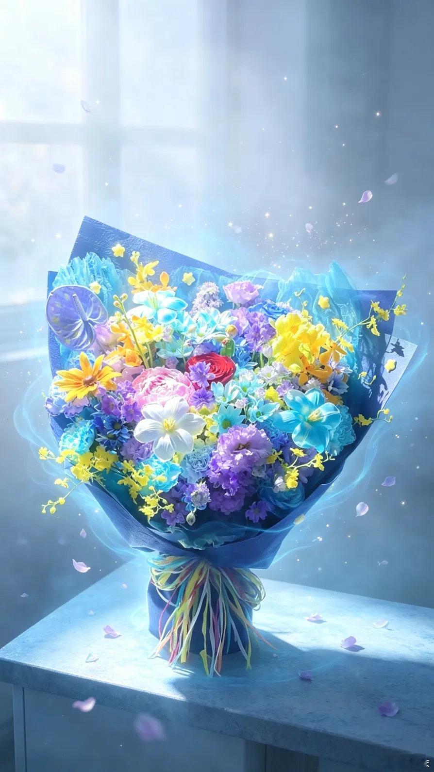 周末温馨浪漫仪式感花束壁纸 