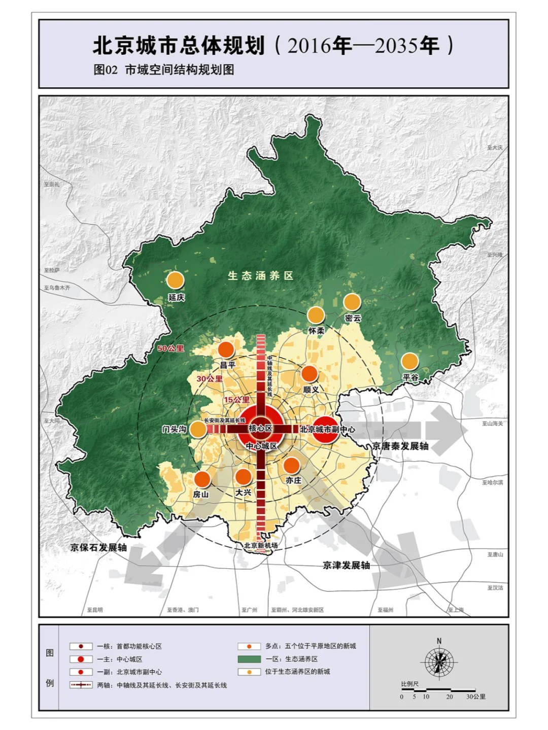 北京城市市域空间结构规划图