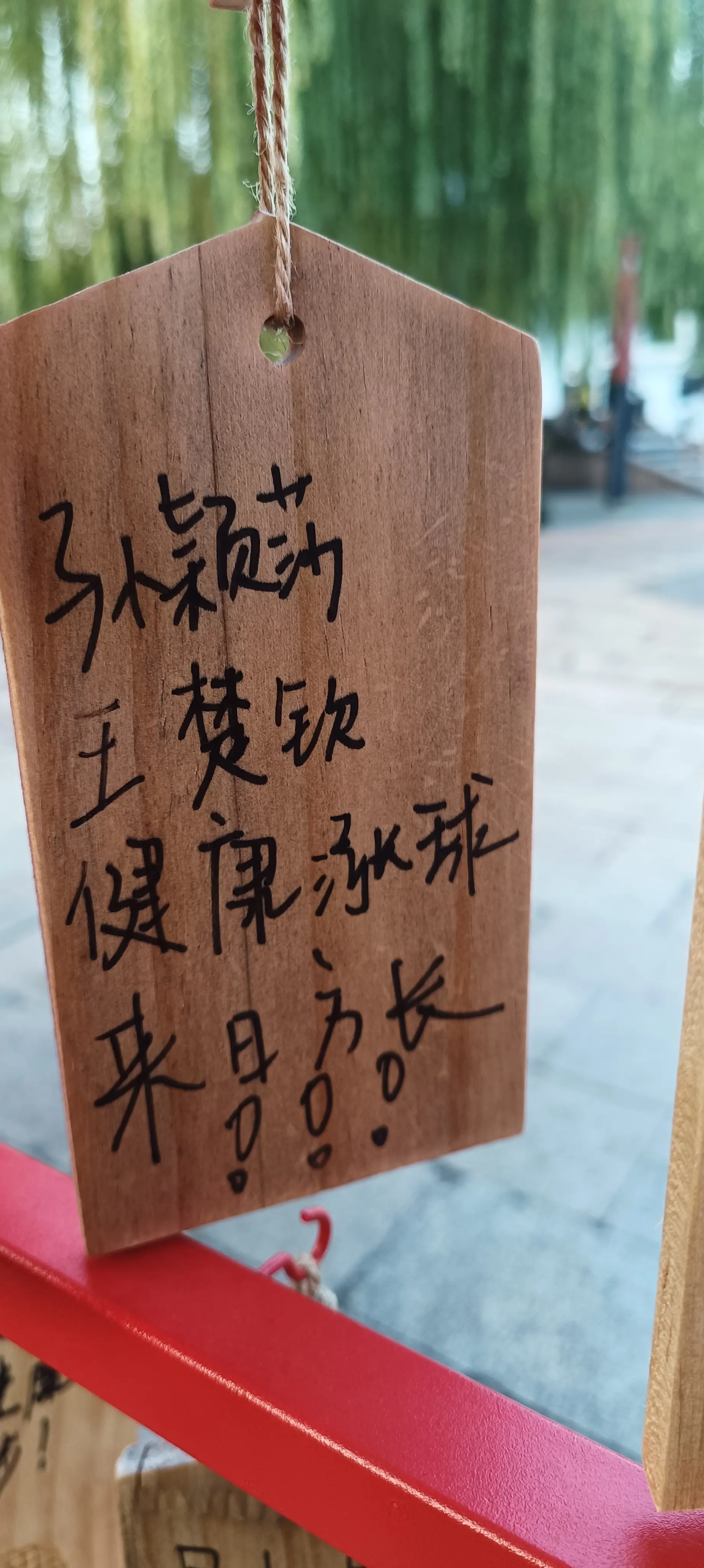 孙颖莎来上海嘉定州桥遗址玩了。孙颖莎来上海嘉定州桥遗址玩了，有祈福福气牌为证！