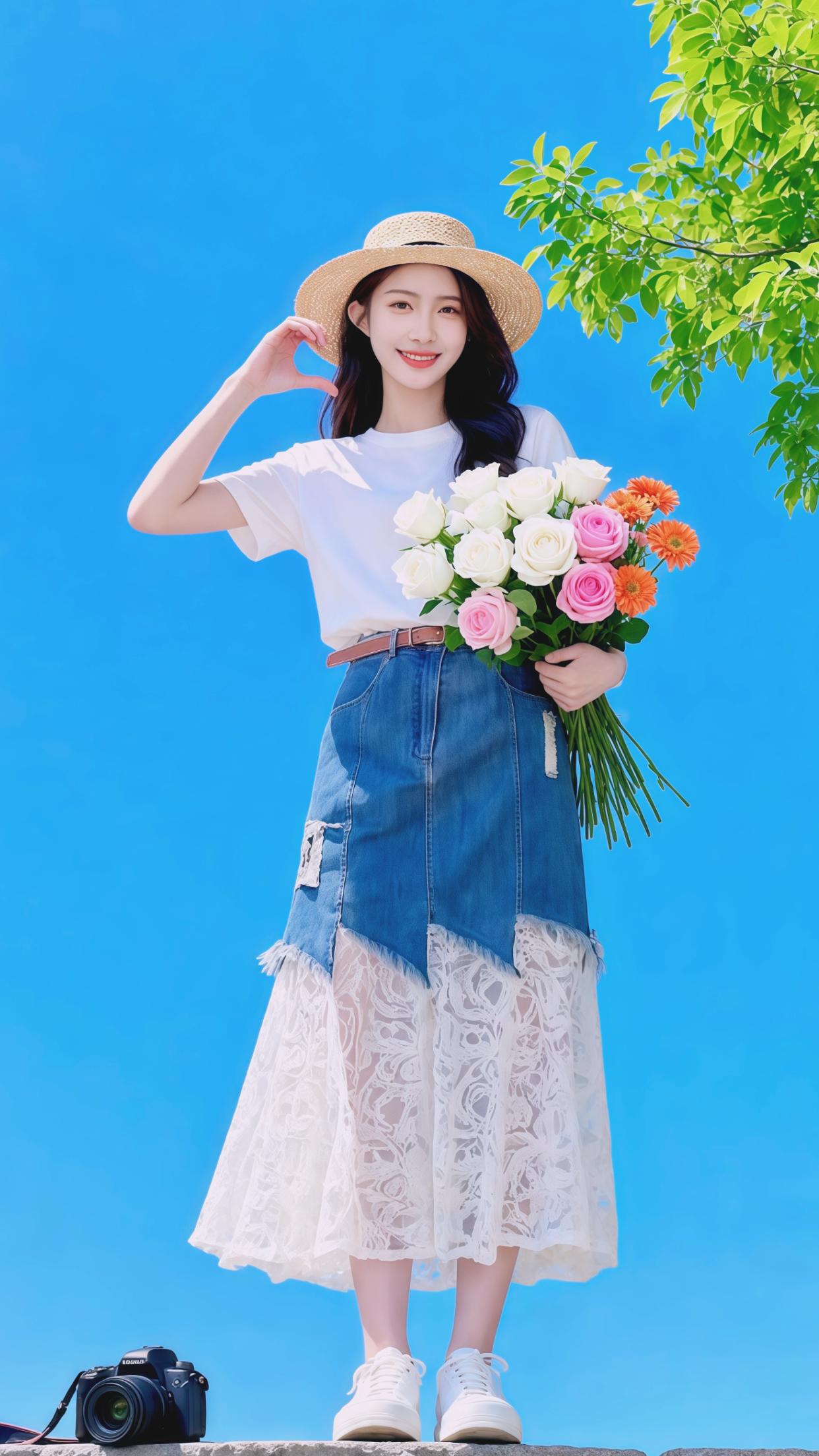 套装 T恤 拼接裙 夏日穿搭 穿美裙赴夏日之约