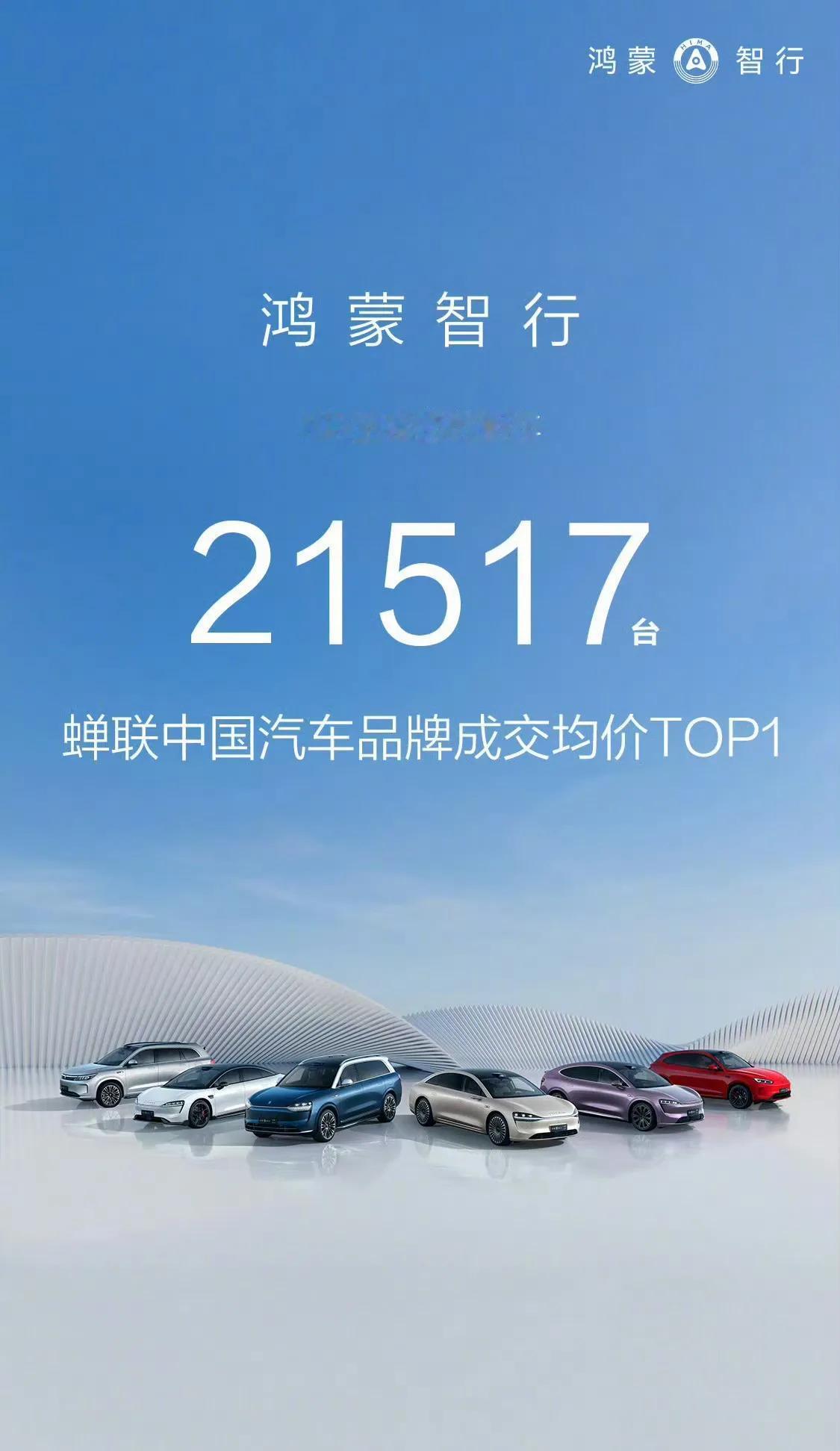 【鸿蒙智行 2 月全系交付 21517 台，蝉联中国汽车成交均价TOP1】

2